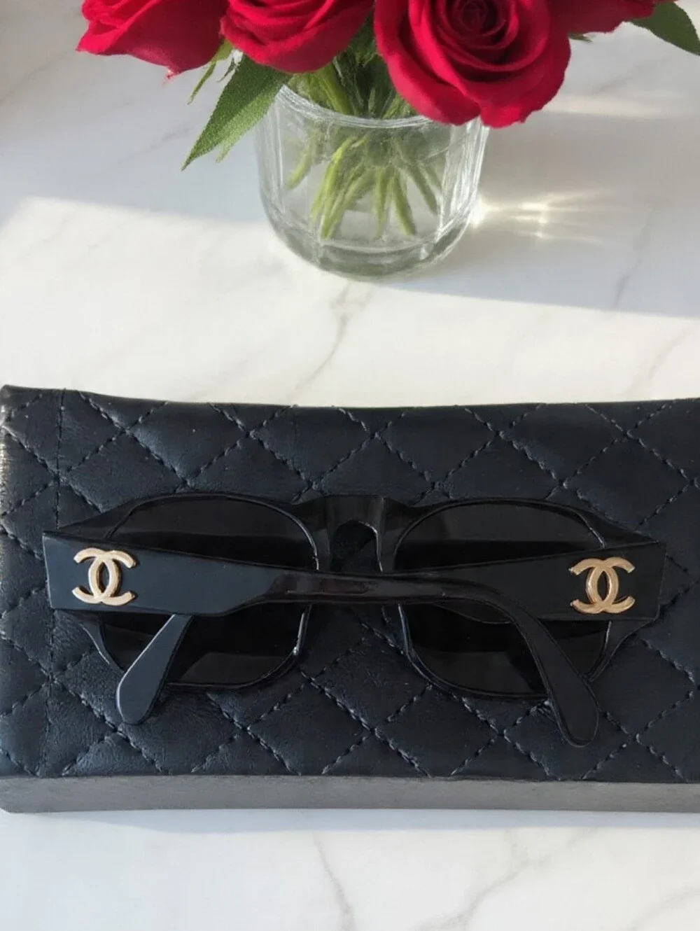 Chanel Vintage SS1991 Black Gold CC Sunglasses 01452